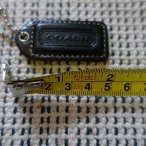 COACH  Key Ring Black Leather Chain PURSE Bag Char